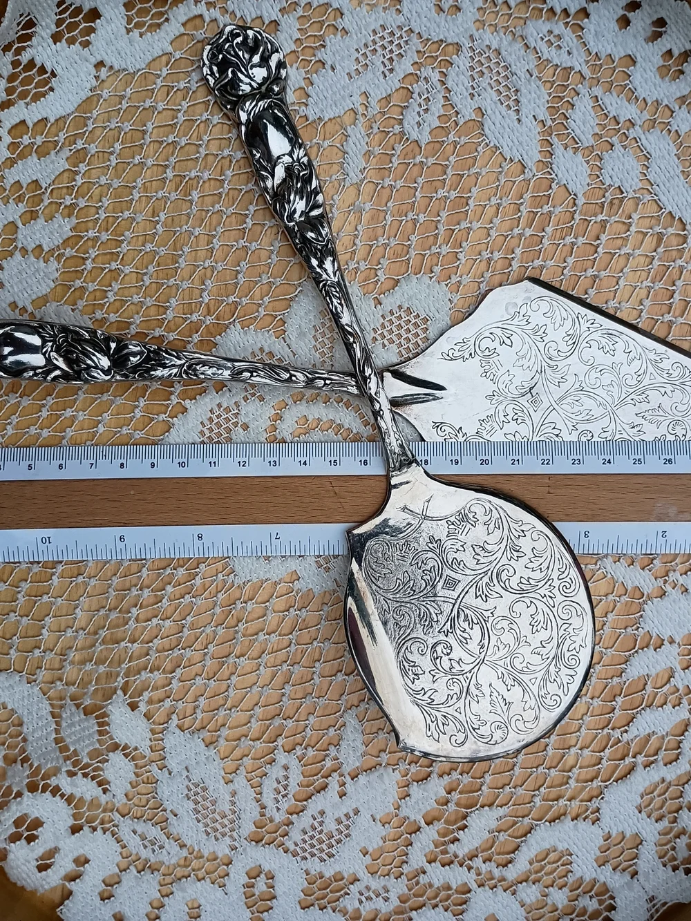 Ornate Silver Plate,Set. Cake Server Lrg Pie Server William Adams.2 Side Engrave
